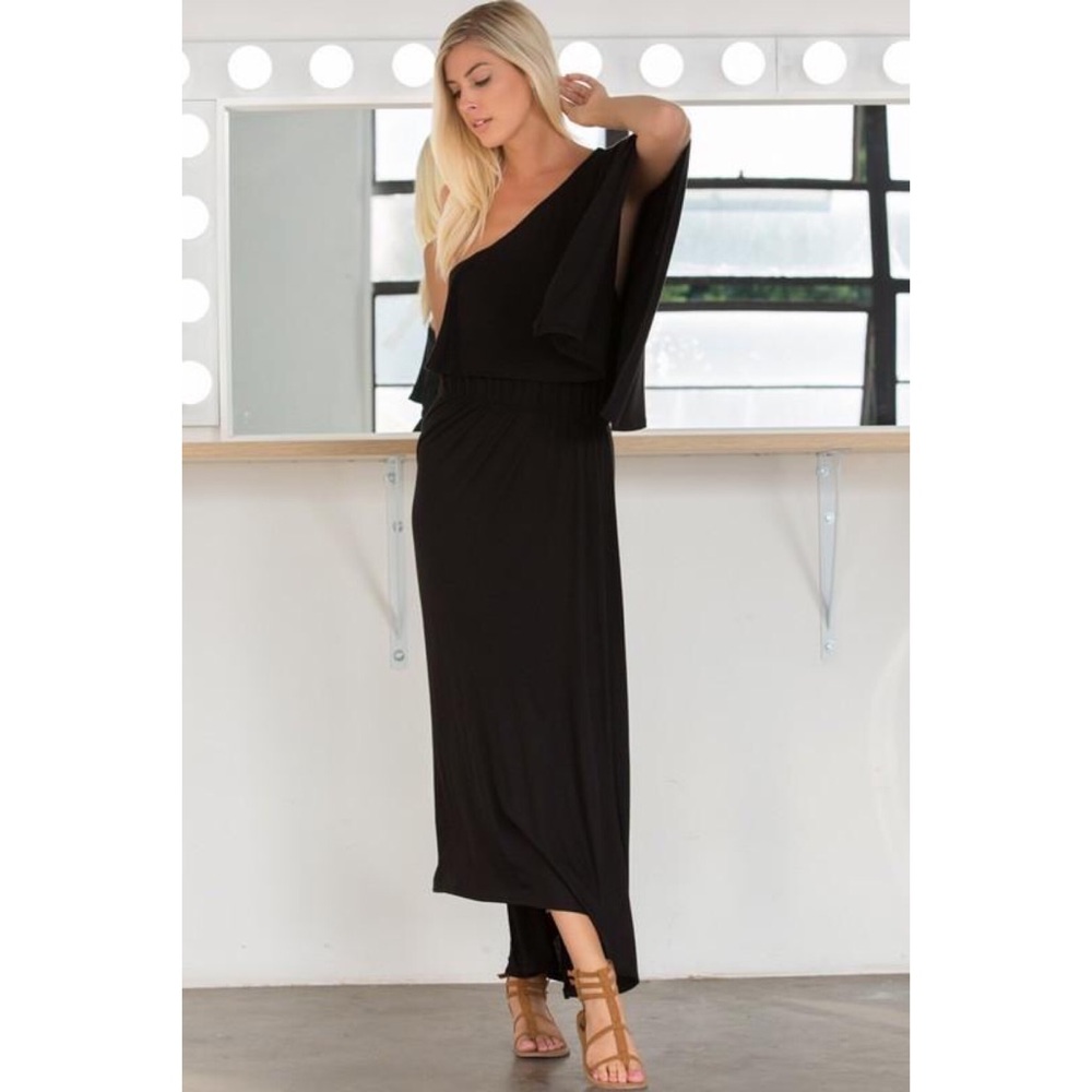 🎉HP🎉 Mauve One Shoulder Midi Dress - Picture 3 of 7